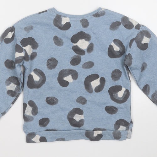 TU Girls Blue Geometric Cotton Pullover Sweatshirt Size 3 Years