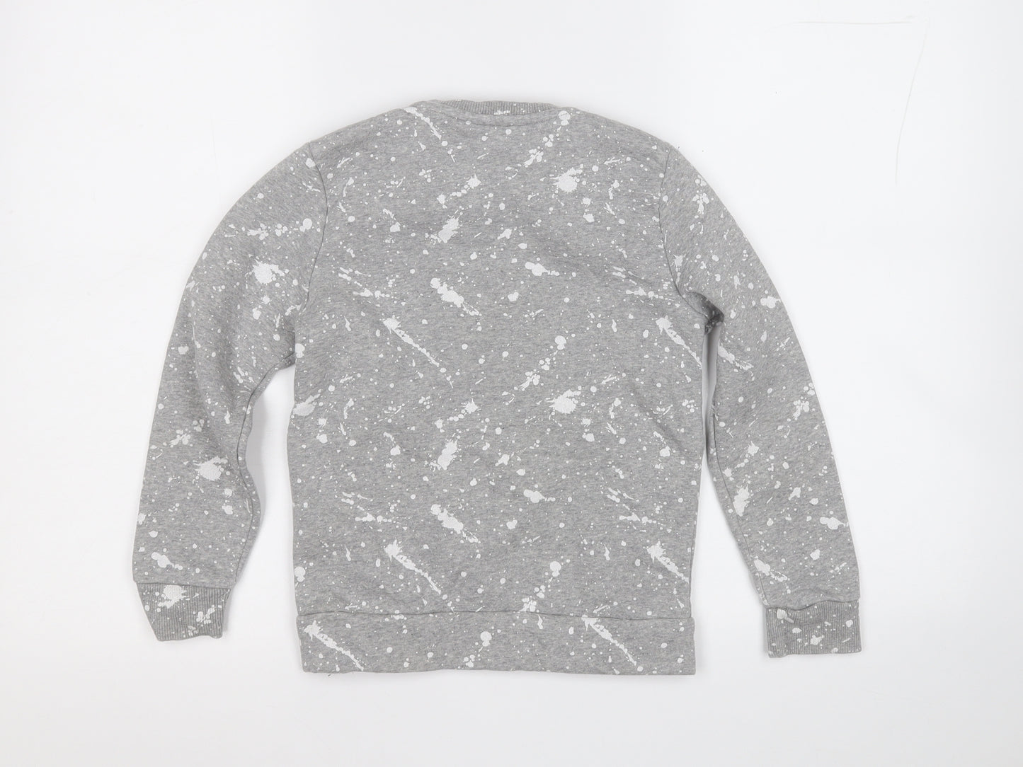 George Boys Grey Geometric Cotton Pullover Sweatshirt Size 7-8 Years