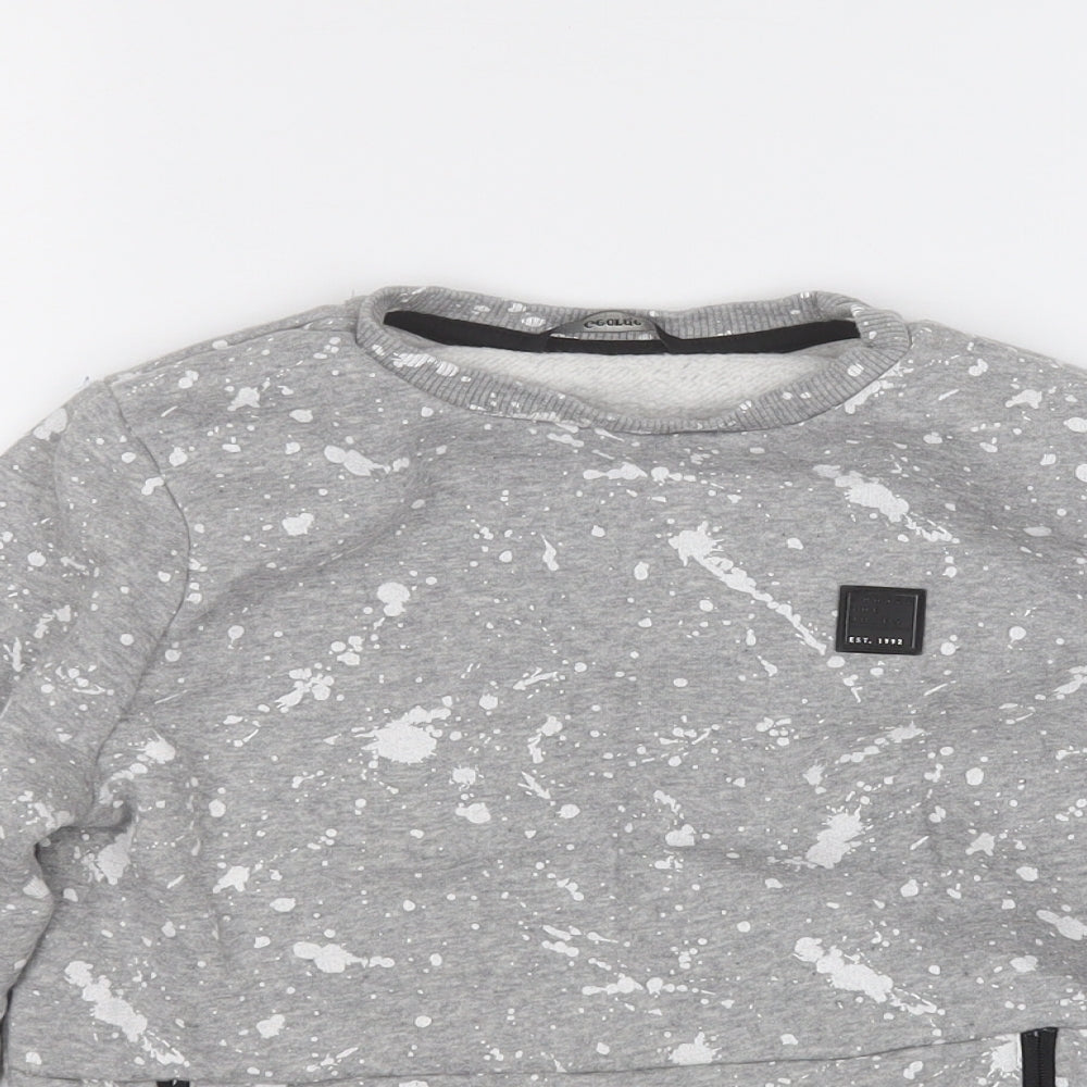 George Boys Grey Geometric Cotton Pullover Sweatshirt Size 7-8 Years