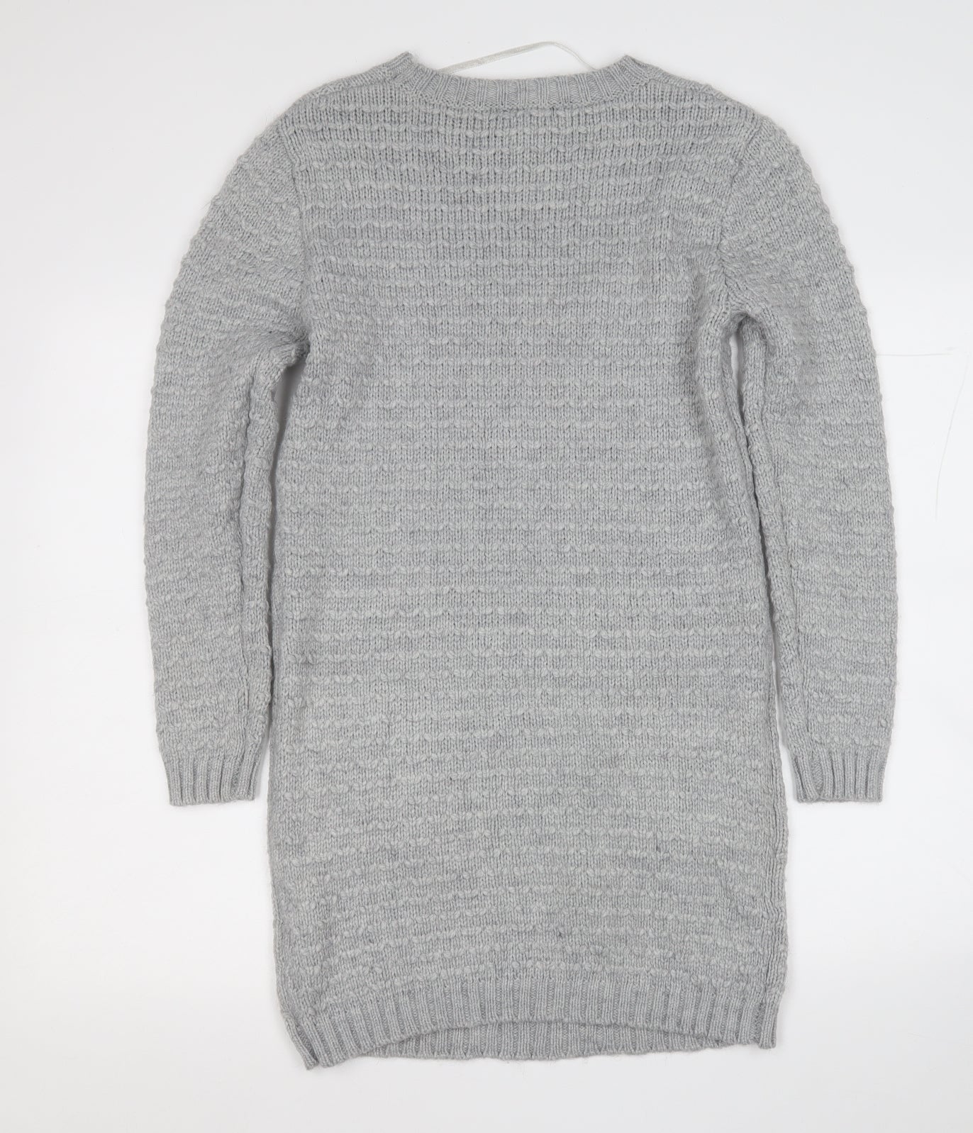 Primark Womens Grey  Acrylic Jacket Dress  Size 6  Round Neck