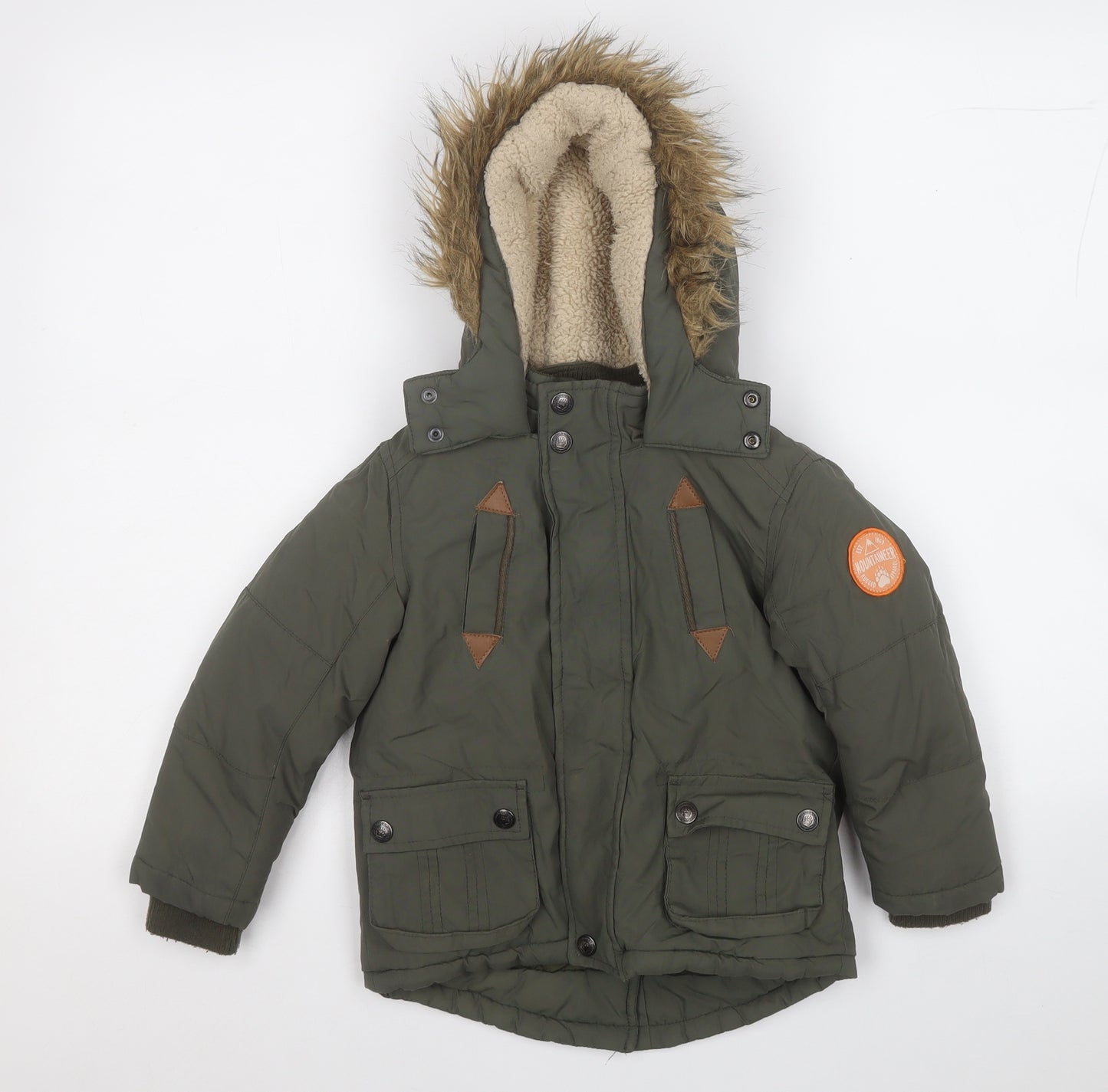 TU Boys Green   Parka Coat Size 2-3 Years