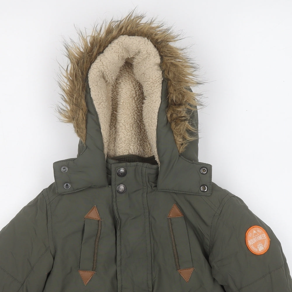 TU Boys Green   Parka Coat Size 2-3 Years