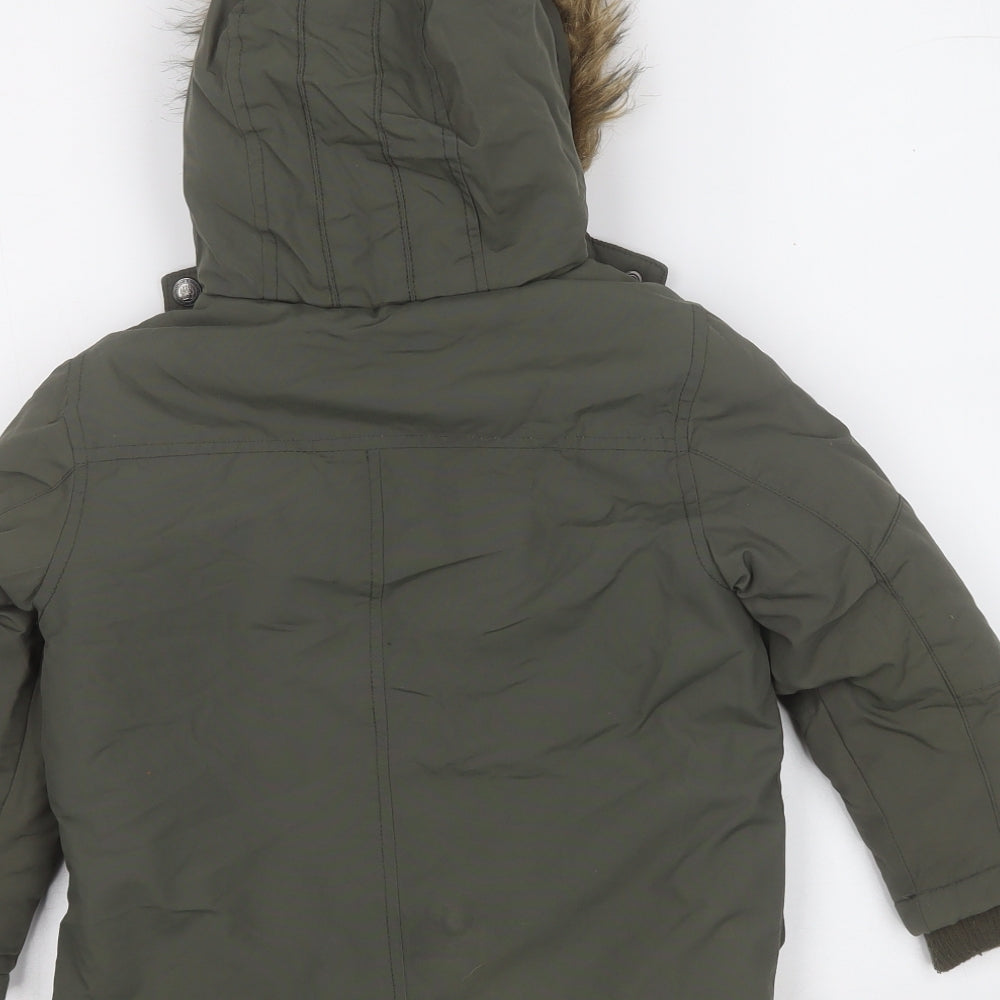 TU Boys Green   Parka Coat Size 2-3 Years