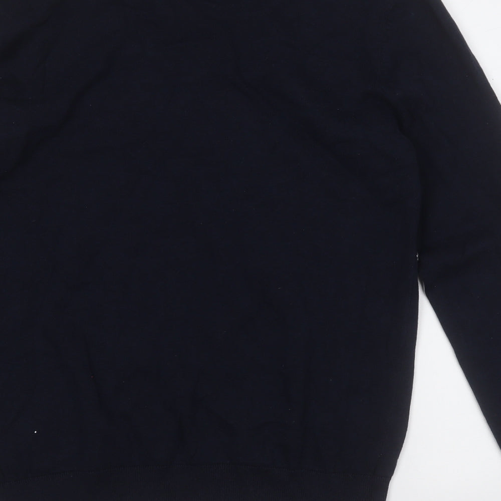 Marks and Spencer Mens Blue Round Neck  Cotton Pullover Jumper Size M   - Christmas JUMPER