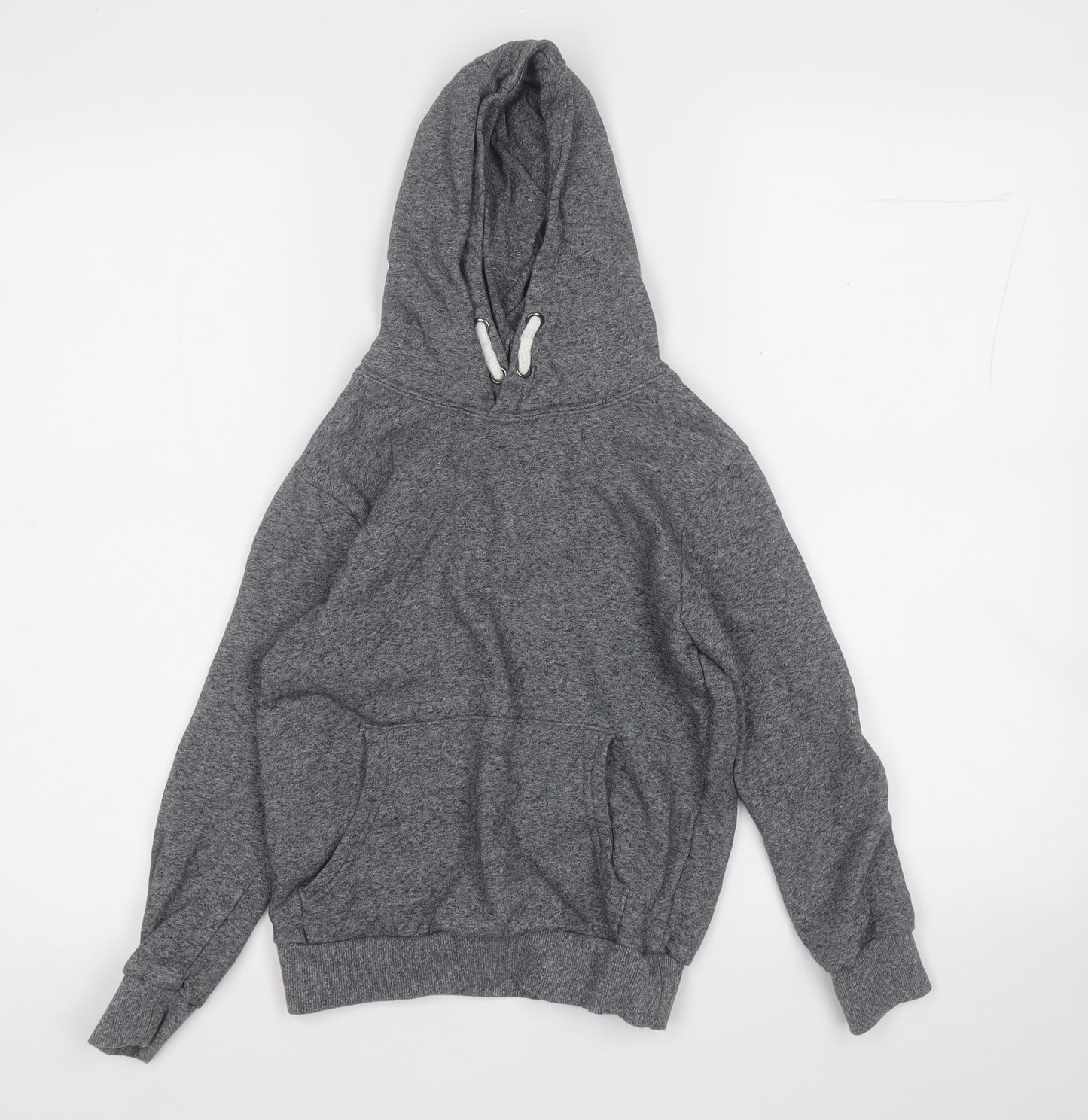 Marks and Spencer Boys Grey  Cotton Pullover Hoodie Size 8-9 Years