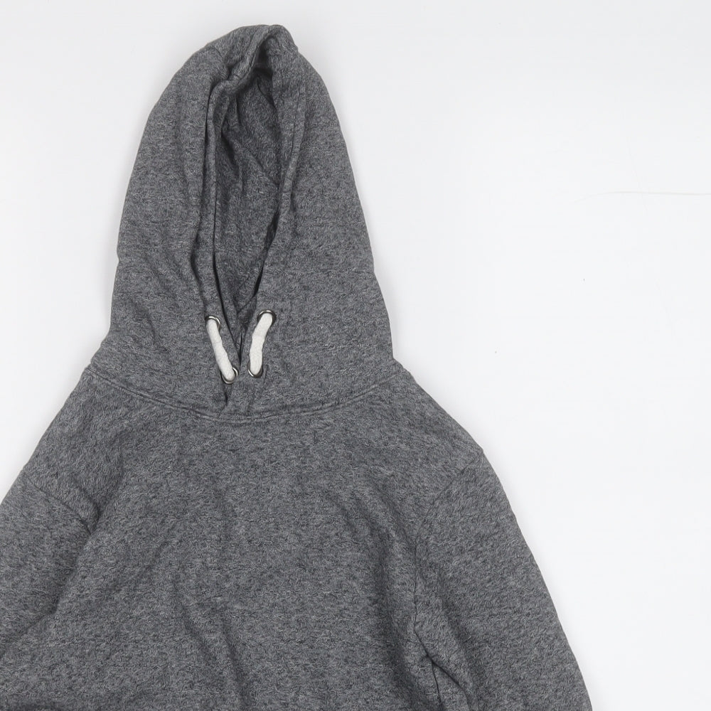 Marks and Spencer Boys Grey  Cotton Pullover Hoodie Size 8-9 Years
