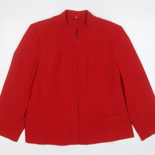 EWM Womens Red   Jacket Blazer Size 6  Zip