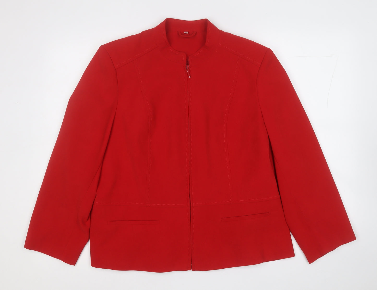 EWM Womens Red   Jacket Blazer Size 6  Zip