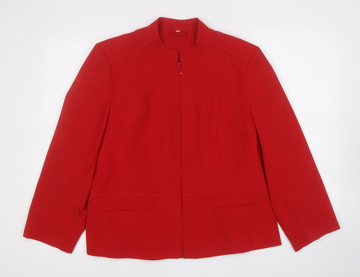 EWM Womens Red   Jacket Blazer Size 6  Zip