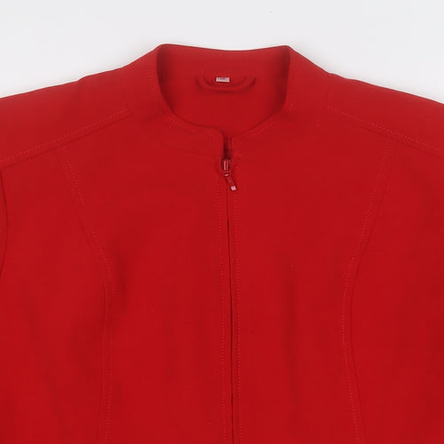 EWM Womens Red   Jacket Blazer Size 6  Zip