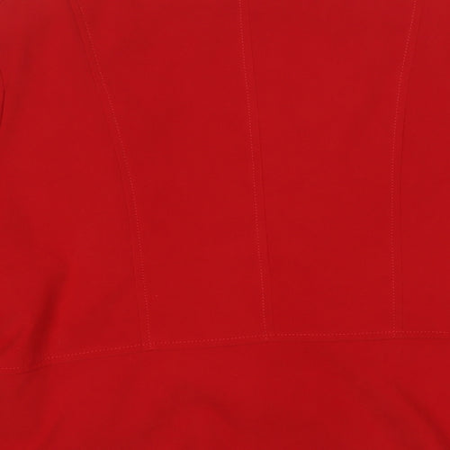EWM Womens Red   Jacket Blazer Size 6  Zip