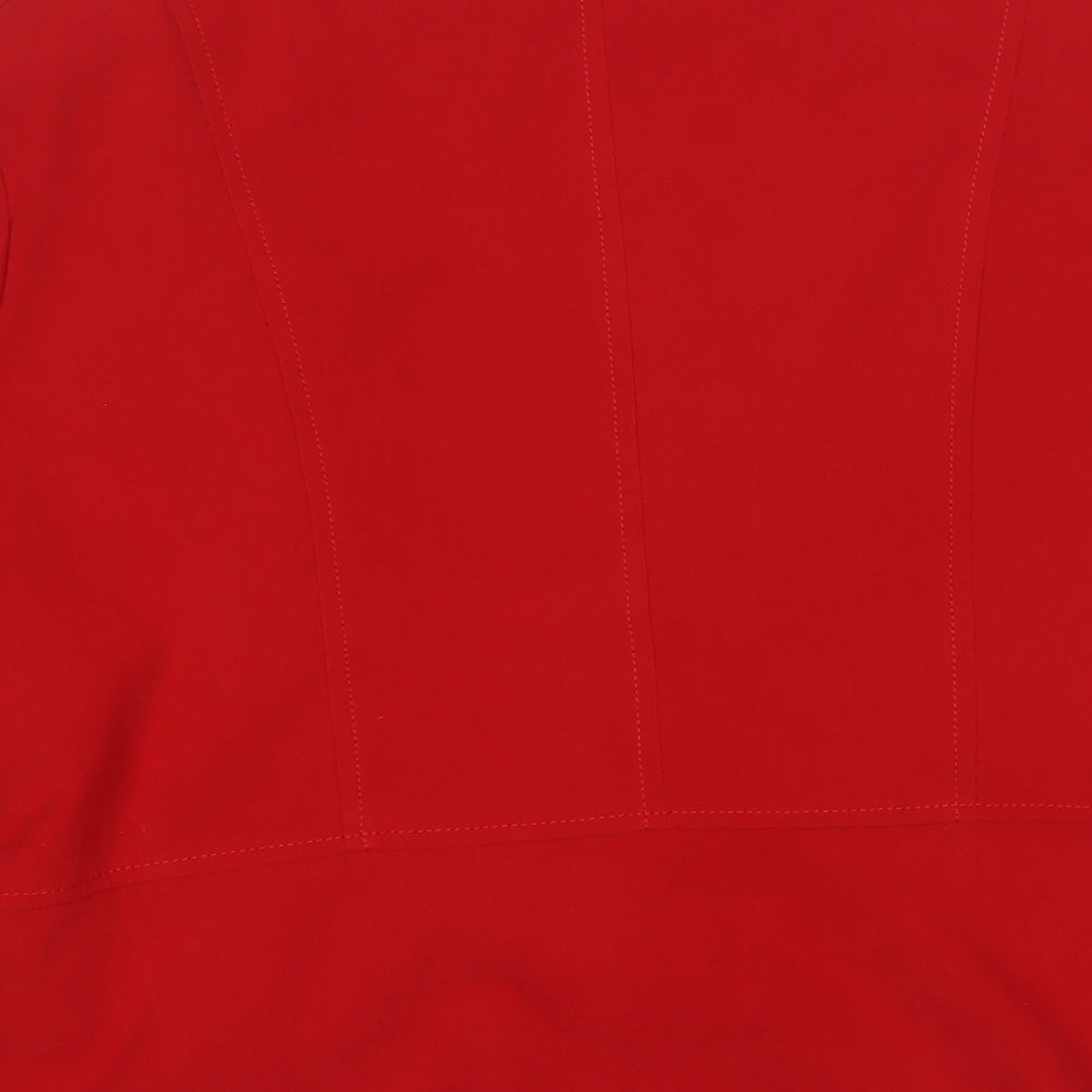 EWM Womens Red   Jacket Blazer Size 6  Zip