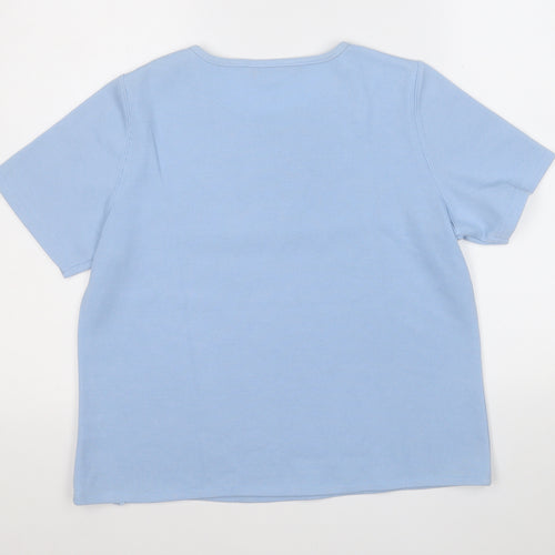 BM Womens Blue Round Neck  Polyester Pullover Jumper Size S
