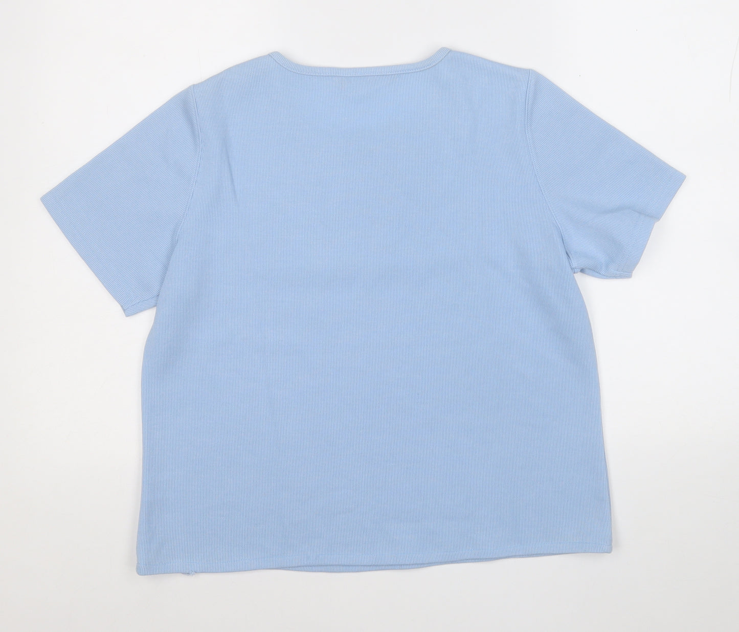 BM Womens Blue Round Neck  Polyester Pullover Jumper Size S
