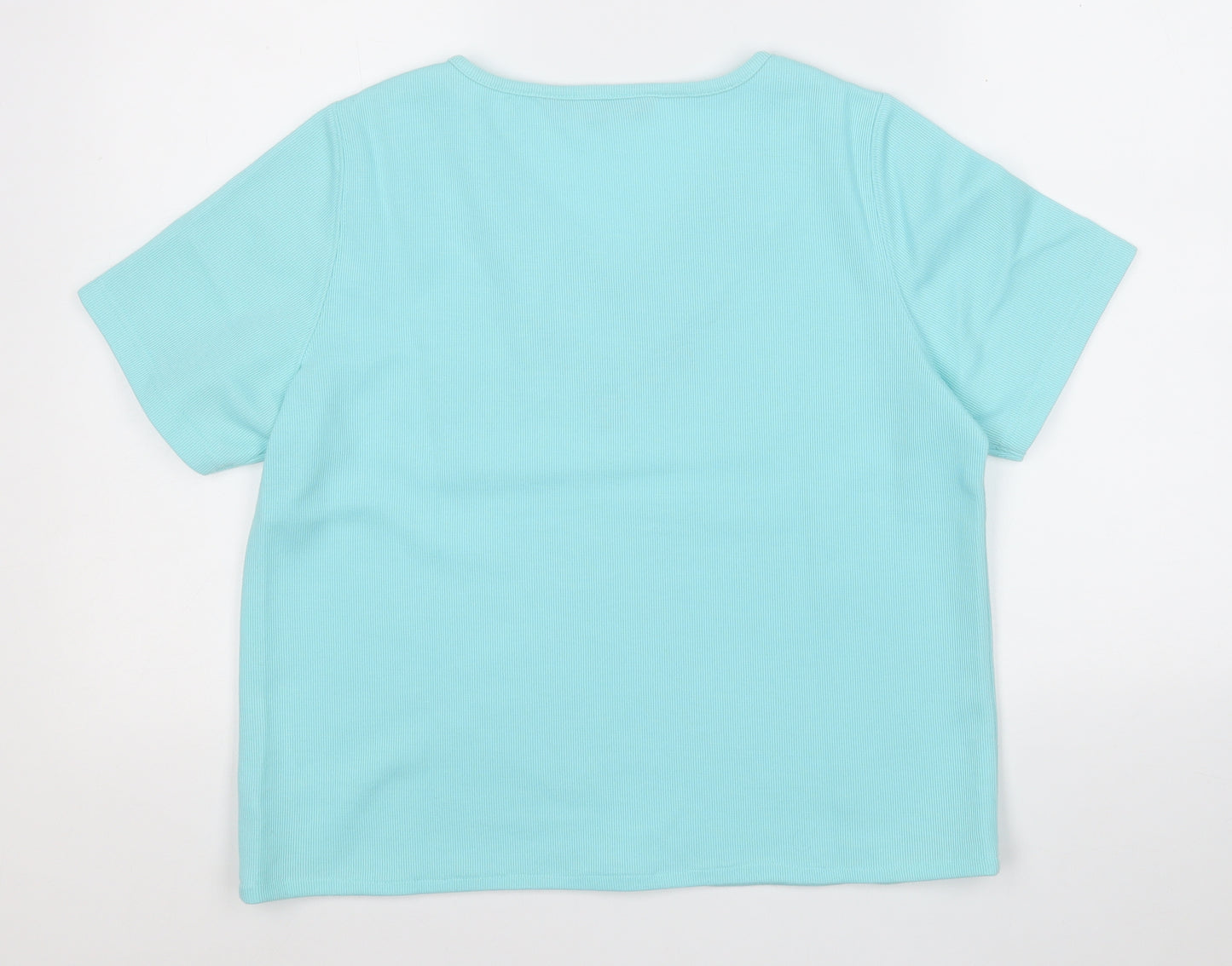 BM Womens Blue V-Neck  Polyester Pullover Jumper Size S
