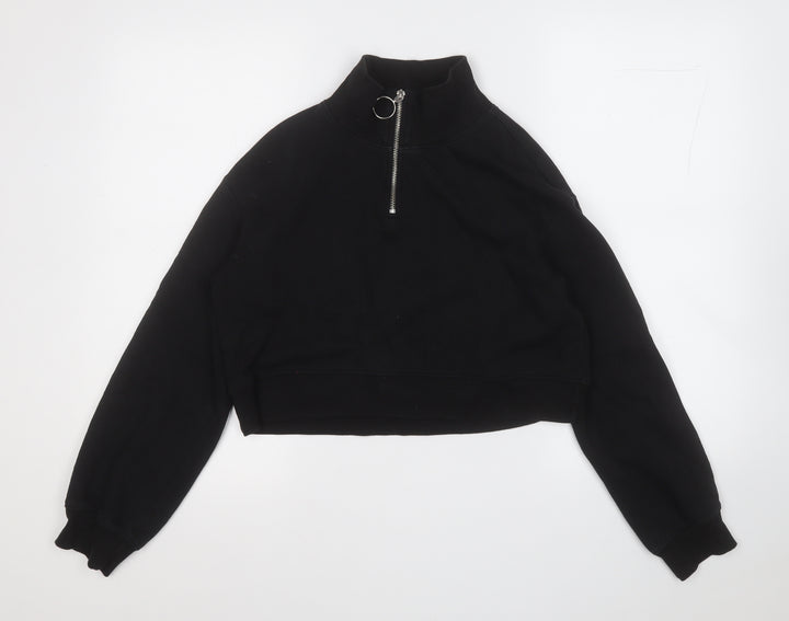 Divided Womens Black Cotton Henley Sweatshirt Size XS