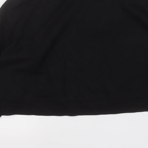 Divided Womens Black  Cotton Henley Sweatshirt Size XS