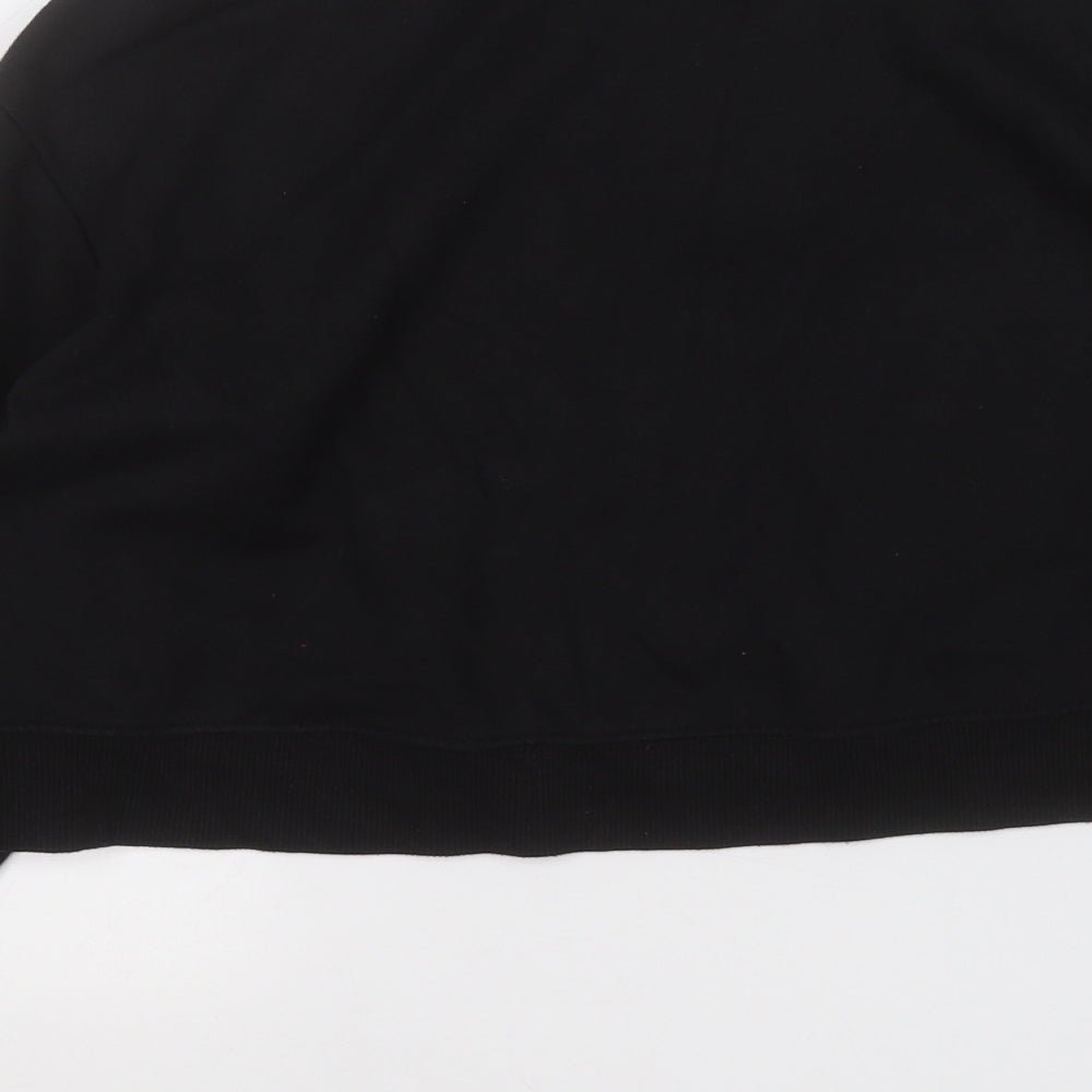 Divided Womens Black  Cotton Henley Sweatshirt Size XS