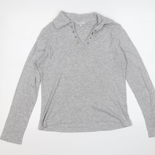 JFW Womens Grey V-Neck  Acrylic Pullover Jumper Size 14