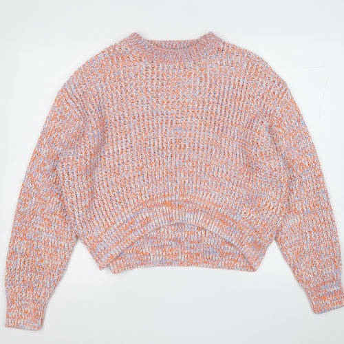 H&M Womens Orange Round Neck  Acrylic Pullover Jumper Size M