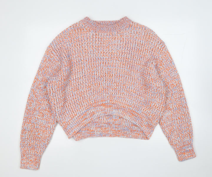 H&M Womens Orange Round Neck  Acrylic Pullover Jumper Size M