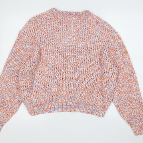 H&M Womens Orange Round Neck  Acrylic Pullover Jumper Size M