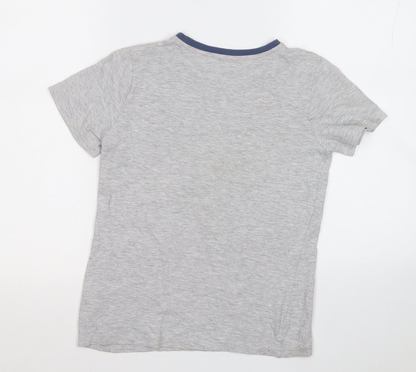 TU Boys Grey  Cotton Pullover T-Shirt Size 10 Years Round Neck  - Shark