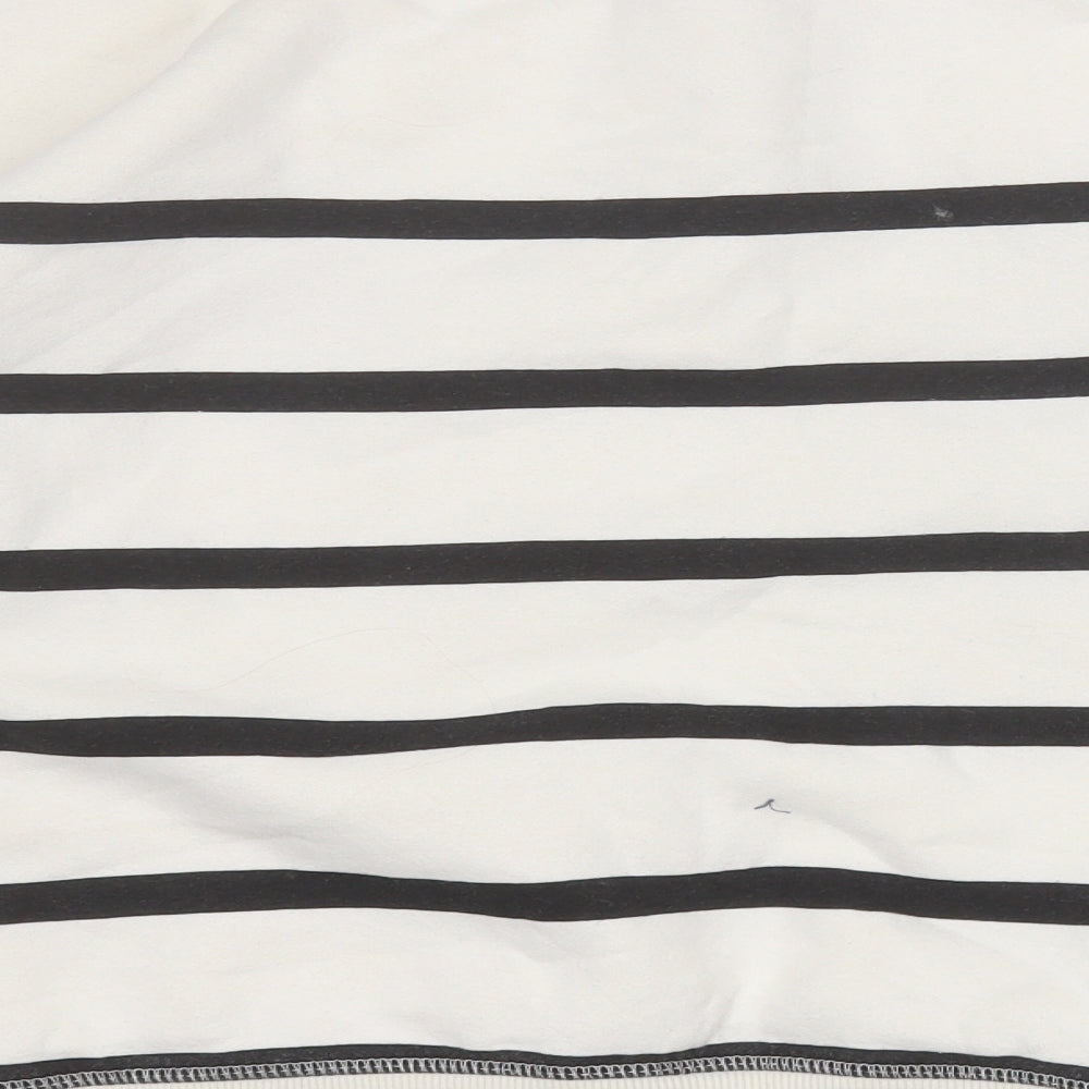 H&M Womens White Striped Cotton Pullover Sweatshirt Size M