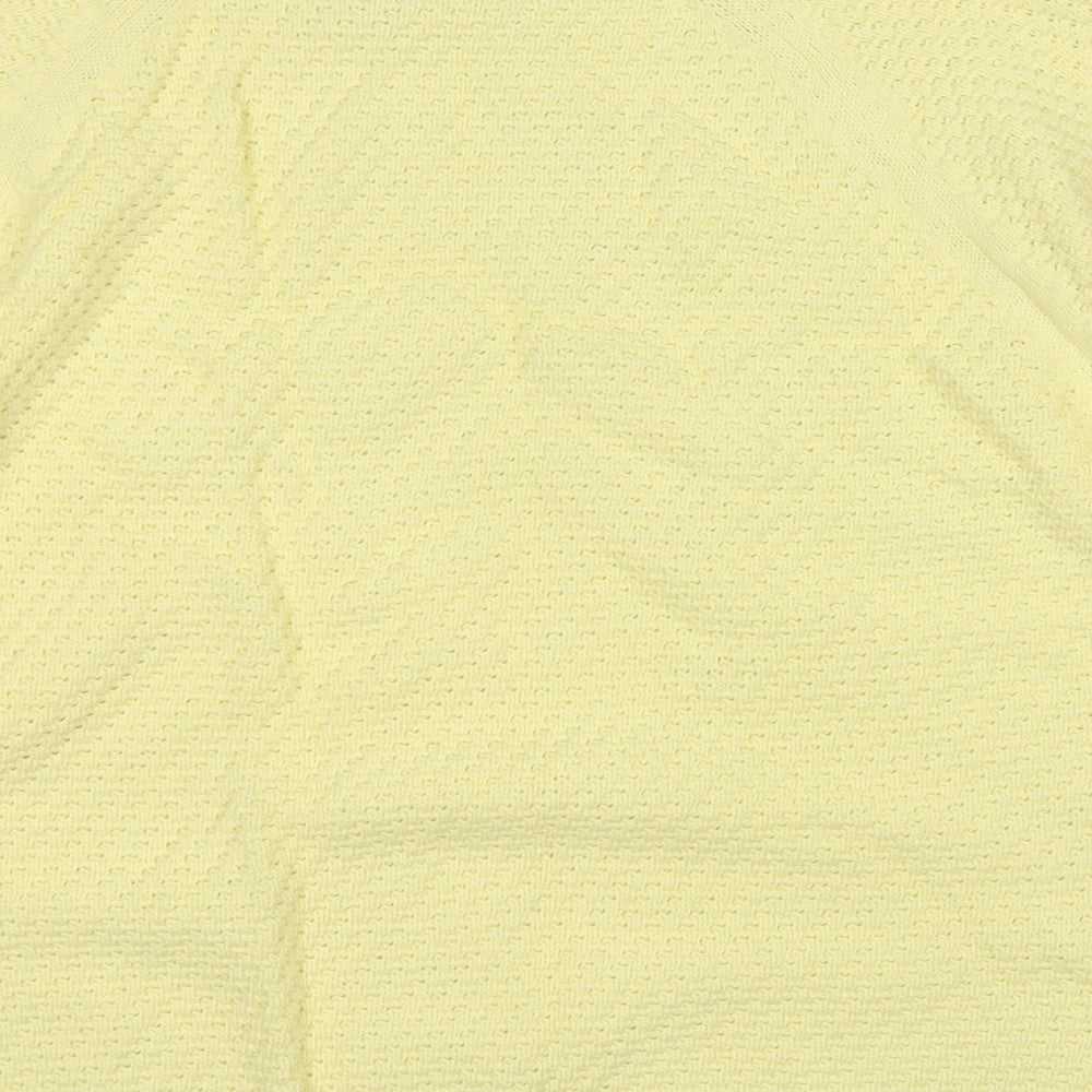 Hobbs Womens Yellow Round Neck  Cotton Pullover Jumper Size M