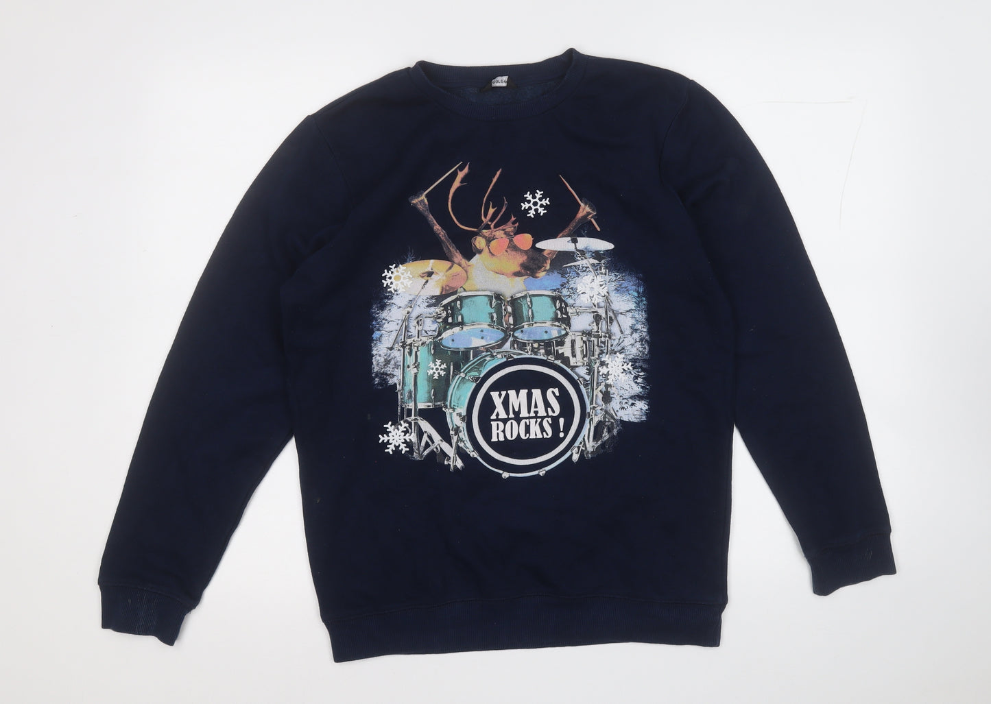 George Boys Blue  Cotton Pullover Sweatshirt Size 13-14 Years   - Christmas JUMPER