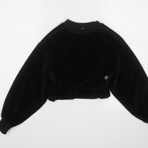 Candy Girls Black  Cotton Pullover Sweatshirt Size 10 Years