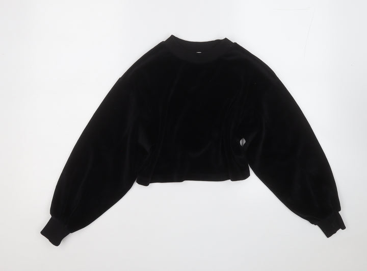 Candy Girls Black Cotton Pullover Sweatshirt Size 10 Years