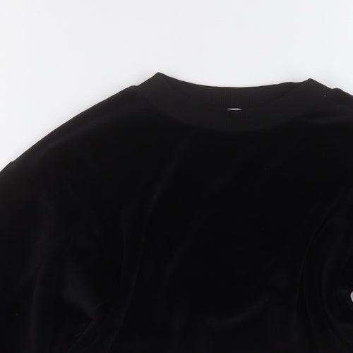 Candy Girls Black  Cotton Pullover Sweatshirt Size 10 Years