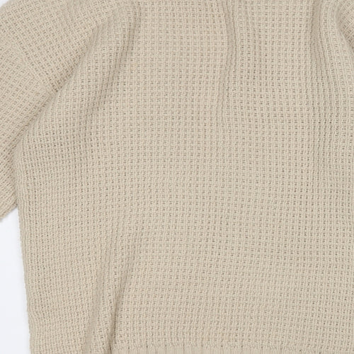 Divided Womens Beige V-Neck  Acrylic Cardigan Jumper Size XS