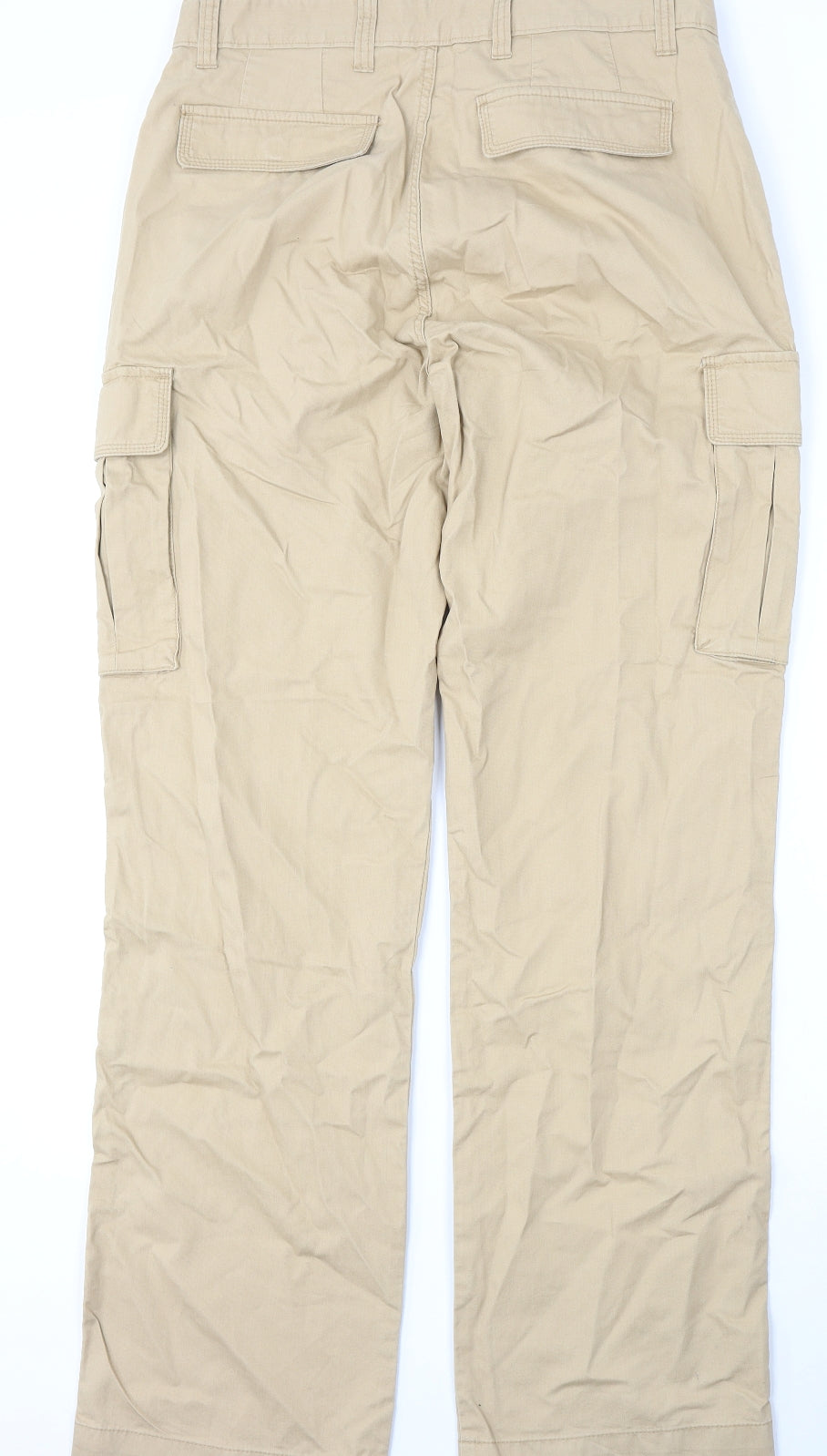 Dunnes Stores Mens Beige  Cotton Cargo Trousers Size 34 L34 in Regular