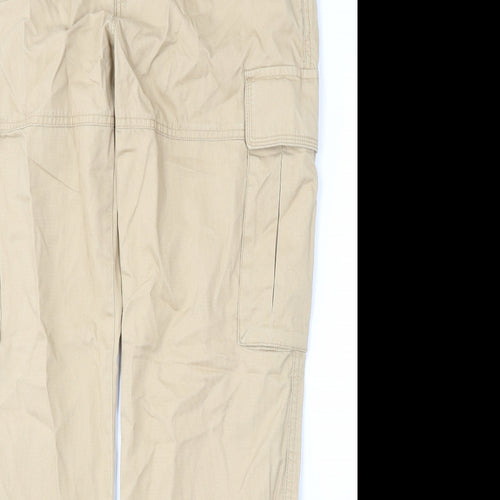 Dunnes Stores Mens Beige  Cotton Cargo Trousers Size 34 L34 in Regular