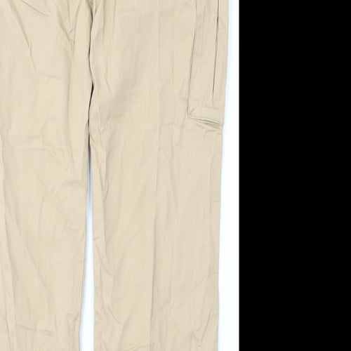 Dunnes Stores Mens Beige  Cotton Cargo Trousers Size 34 L34 in Regular