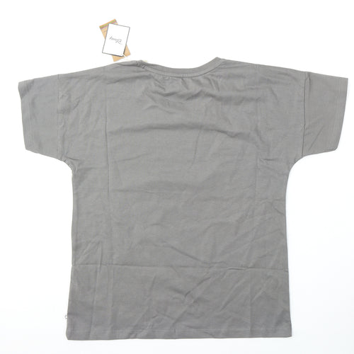 brand threads Womens Grey  Cotton Basic T-Shirt Size S Round Neck - Mickey Mouse