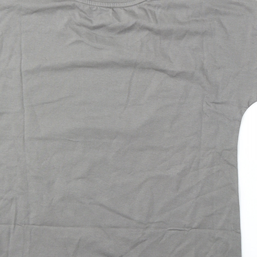 brand threads Womens Grey  Cotton Basic T-Shirt Size S Round Neck - Mickey Mouse