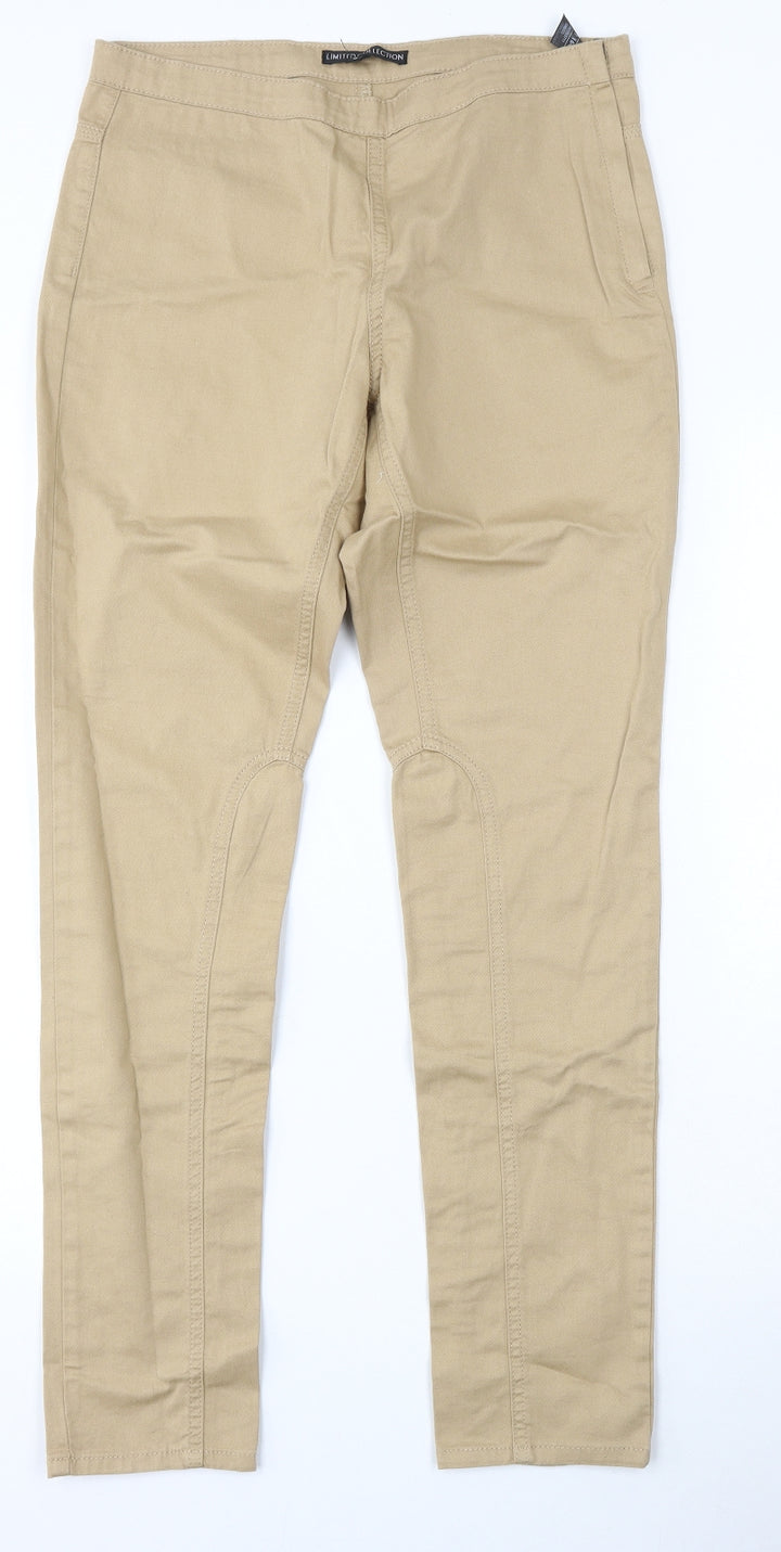 LIMITED COLLECTION Womens Beige Cotton Skinny Jeans Size 12 L30 in Regular