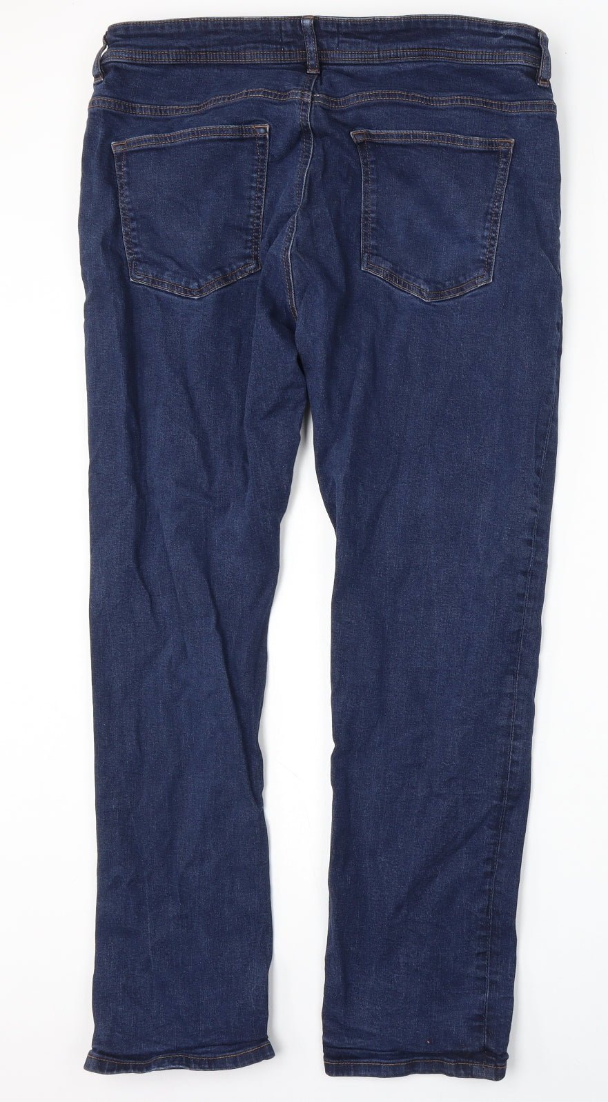 Easy Womens Blue  Cotton Skinny Jeans Size 36 L32 in Regular Button