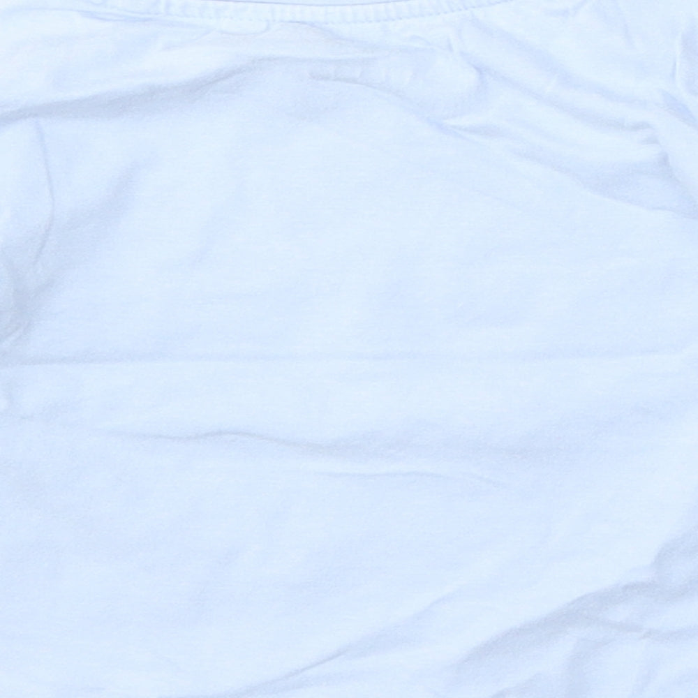 Bluezoo Girls Blue  Cotton Basic T-Shirt Size 12-18 Months Round Neck