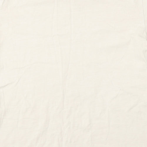 Preworn Mens Beige  Cotton  T-Shirt Size M Round Neck