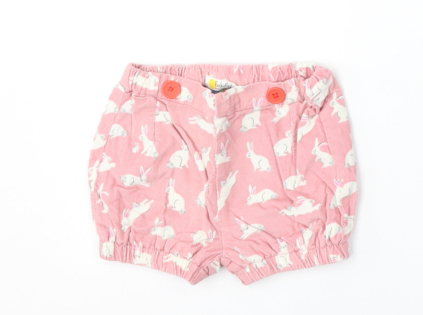 Baby Boden Girls Pink Geometric Cotton Cropped Trousers Size 6-9 Months   - Shorts