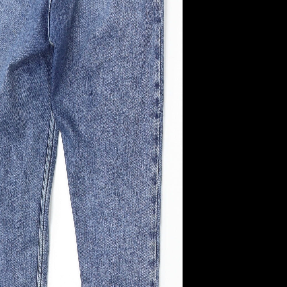 New Look Womens Blue  Cotton Cropped Jeans Size 14 L23 in Regular Button