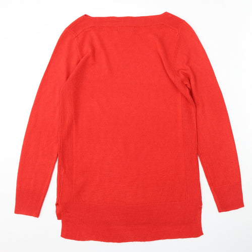 F&F Womens Red Round Neck  Acrylic Pullover Jumper Size 10