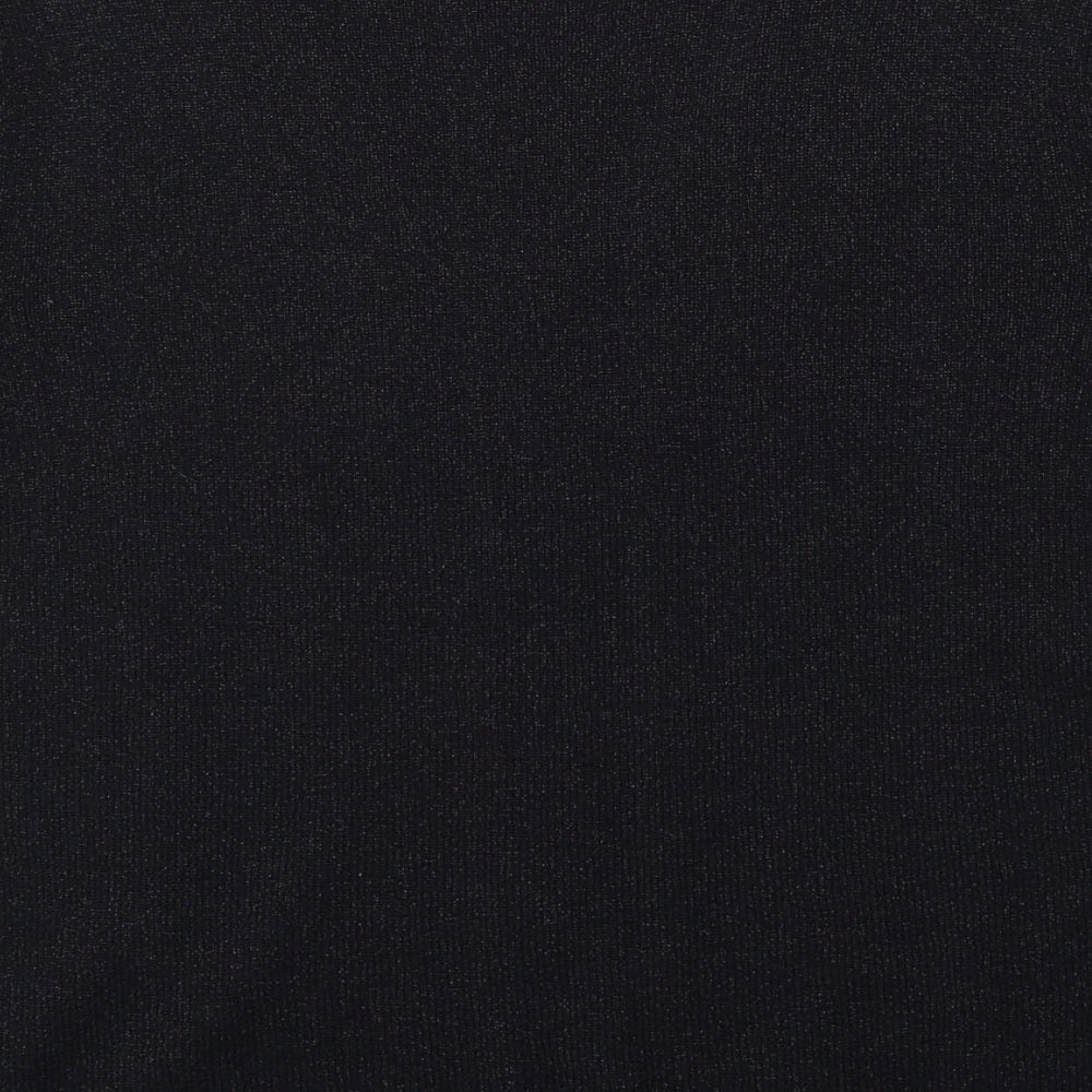 Berkertex Womens Black V-Neck  Acrylic Pullover Jumper Size 14