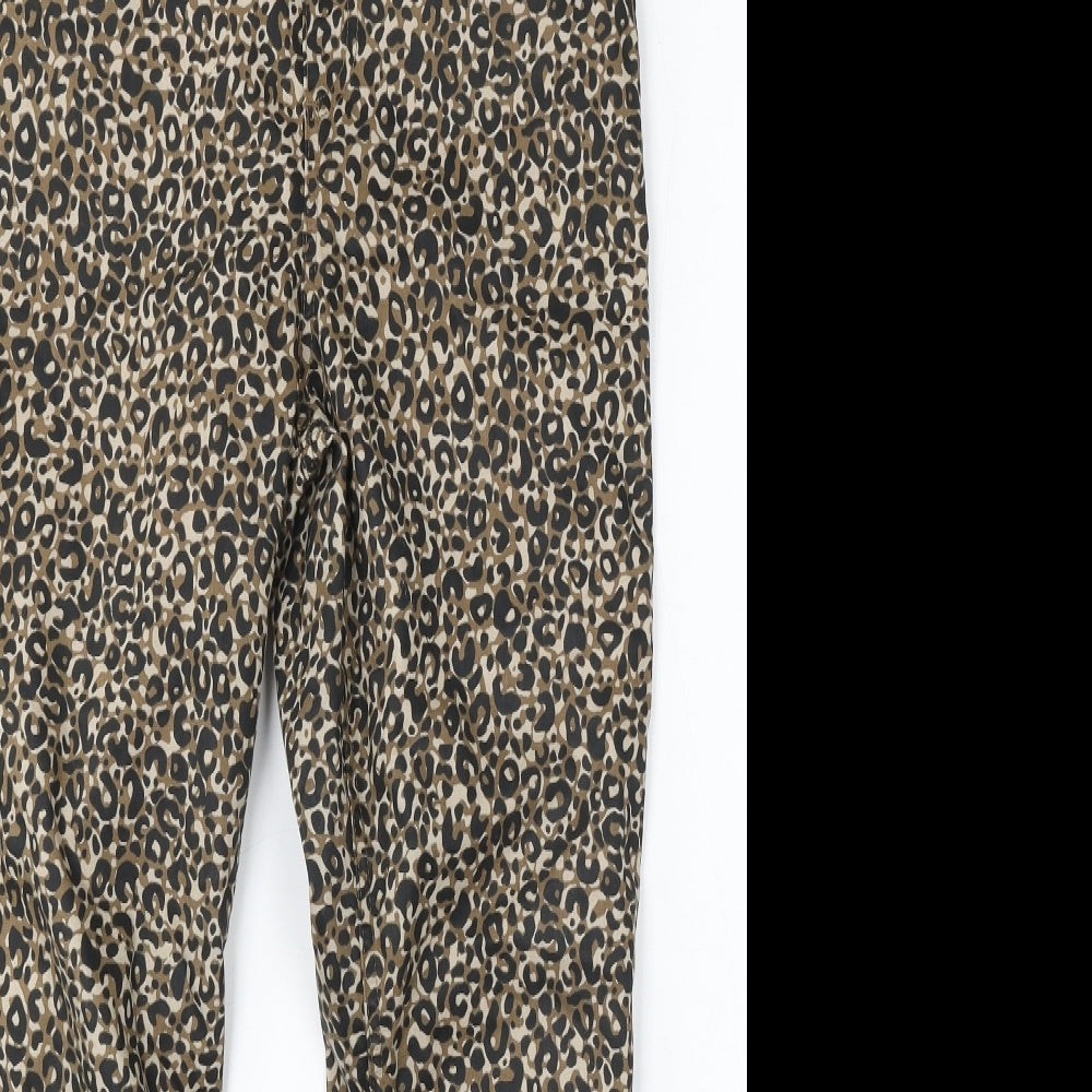 Preworn Womens Multicoloured Animal Print Polyester Jegging Jeans Size 34 L27 in Regular