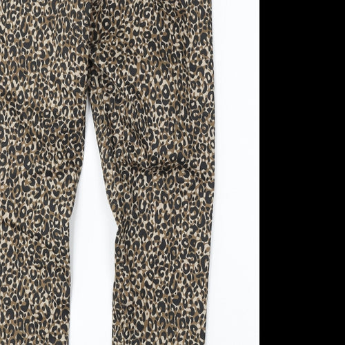 Preworn Womens Multicoloured Animal Print Polyester Jegging Jeans Size 34 L27 in Regular