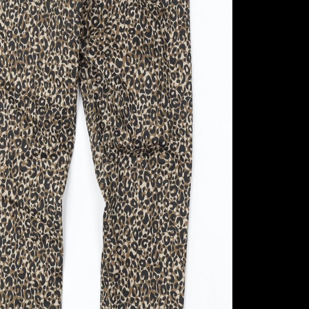 Preworn Womens Multicoloured Animal Print Polyester Jegging Jeans Size 34 L27 in Regular